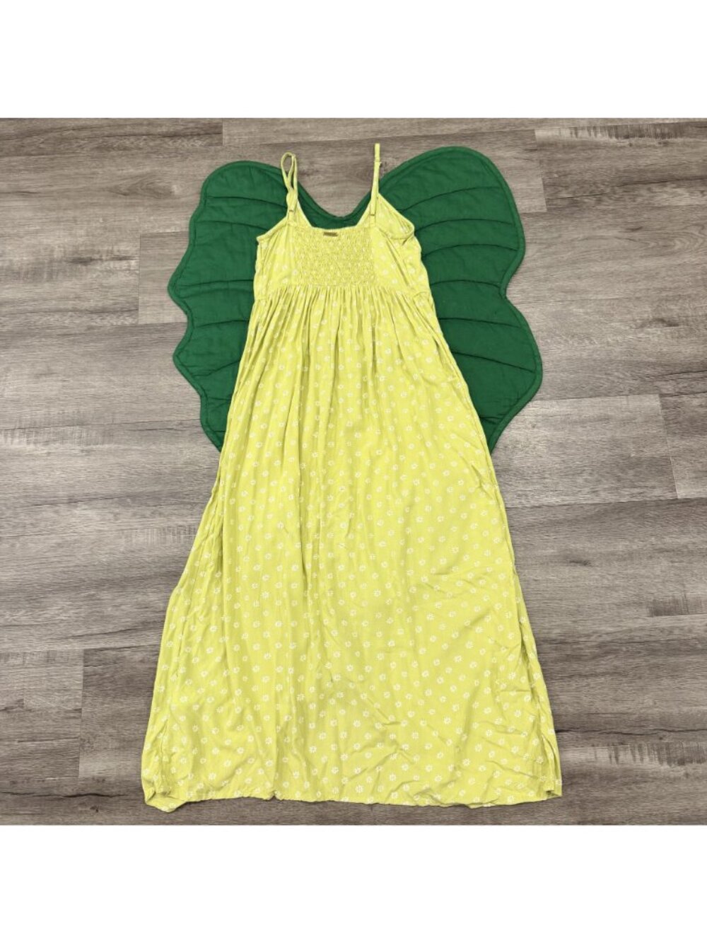 Billabong Womens XS Lime Green Daisy Floral Button Front Cami Midi Maxi Dress - Picture 2 of 7